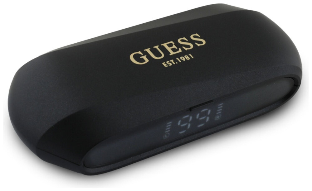 Słuchawki douszne GUESS GUTWSC2MCDSP - Długie działanie baterii, etui ładujące na białym tle