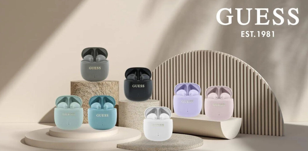 Słuchawki douszne GUESS GUTWSJ14ESGN - Styl i dźwięk bez kompromisów, słuchawki z etui w różnych kolorach