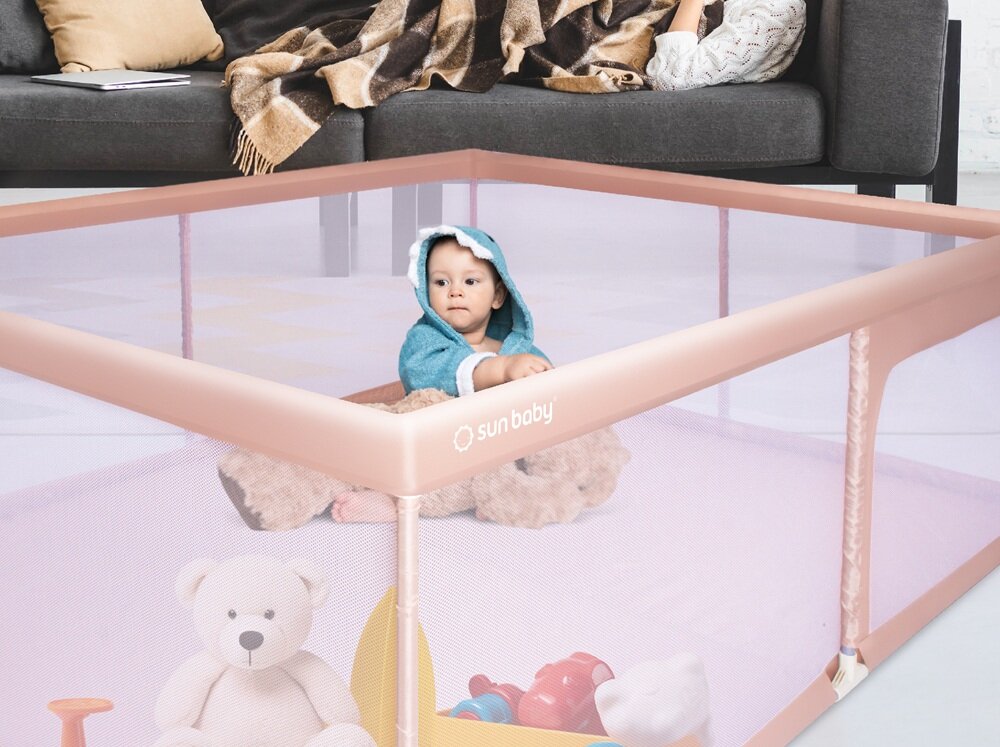 Kojec dla dziecka SUN BABY B02.008.0.2 duża powierzchnia, bezpieczne rozwijanie zdolności ruchowych, aktywna zabawa