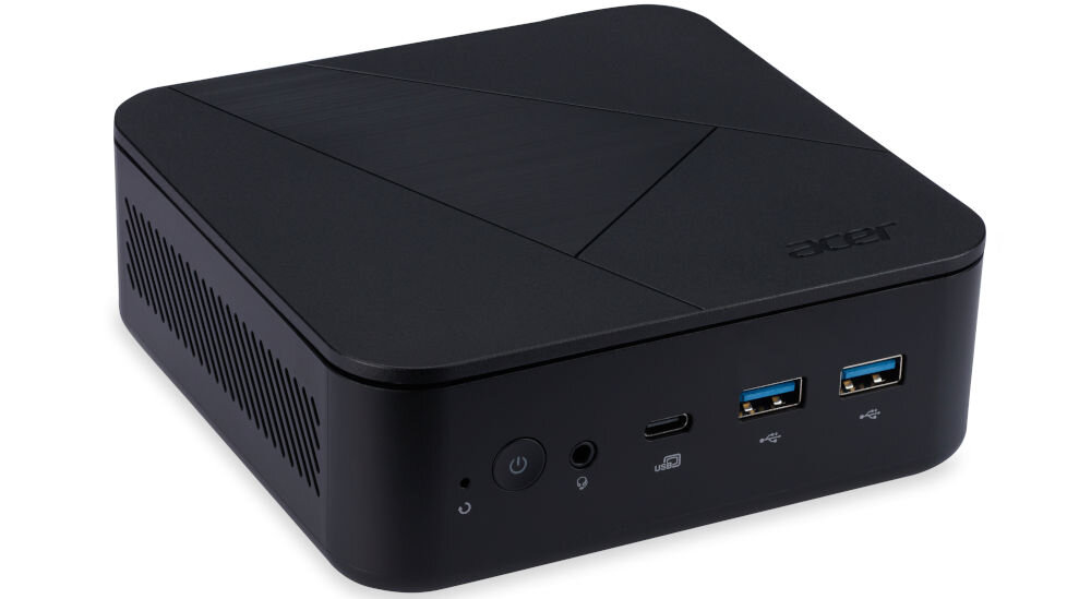Komputer ACER Veriton VN1502G-12N N100 4GB RAM 128GB SSD Wi-Fi Windows 11 Home 4-rdzeniowy procesor Intel N100 taktowanie 3,40 GHz grafika Intel UHD Graphics 4 GB pamięci RAM szybki dysk
SSD PCIe NVMe o pojemności 128 GB