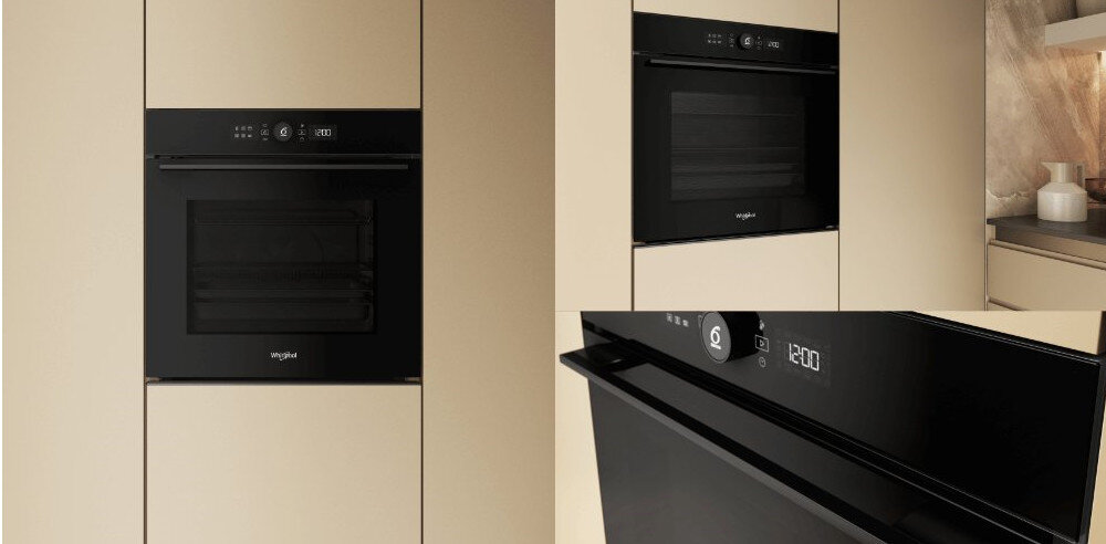 PIEKARNIK WHIRLPOOL WOI5S8HM1SBA czarny elegancki kolor estetyczny wygląd funkcjonalność prowadnice teleskopowe bezpieczne łatwe wysuwanie Soft Closing ciche zamykanie