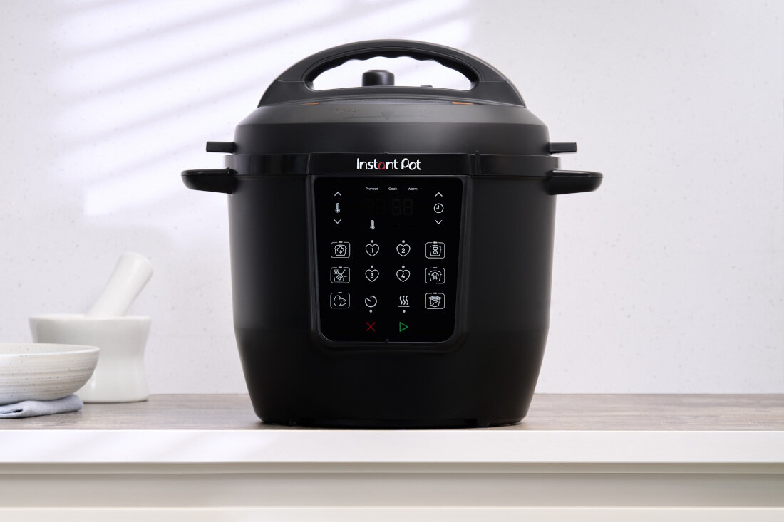 Multicooker INSTANT POT Rio 6 systemy ochrony blokada pokrywy bezpieczny przełącznik para automatyczne wyłączenie