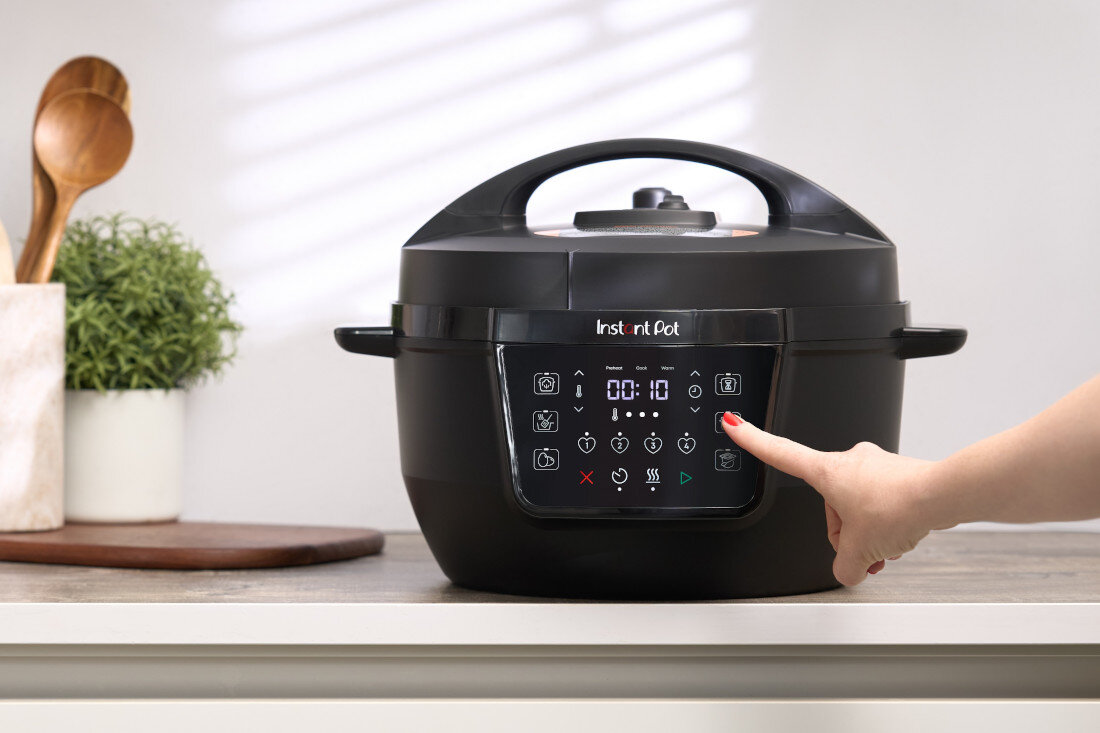 Multicooker INSTANT POT Rio XL Panel dotykowy szybki dostęp automatyczne dostosowanie czas temperatura ustawienia 4 przyciski ulubione przepisy dania
