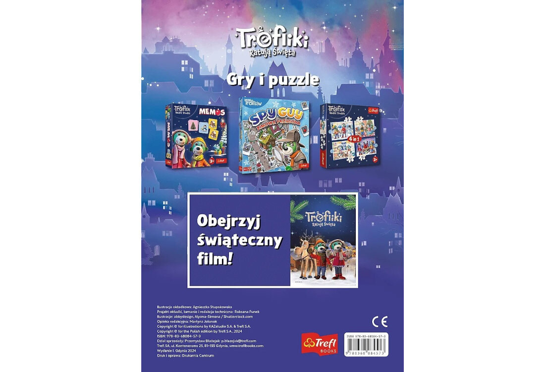 Kolorowanka Trefliki Ratują Święta Wodna malowanka Kreatywna zabawa woda pędzel atmosfera nauka rozwija kreatywność poprawia precyzję wspomaga motorykę małą koordynacja ręka-oko 16 stron wymiary