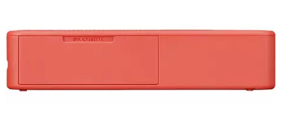 Drukarka CANON Selphy Square QX20 Druk w kolorze, Wi-Fi Czerwony urządzenie na białym tle iOS Android kompatybilność post między światem cyfrowym a fizycznymi pamiątkami