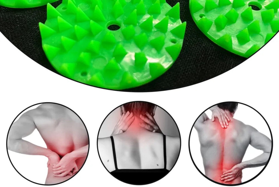 Mata do akupresury EXTRALINK B-020 Czarno-zielony Naturalna ulga w bólu łagodzenie dolegliwości bólowych pleców, karku i rwy kulszowej  skuteczny sposób na codzienny komfort