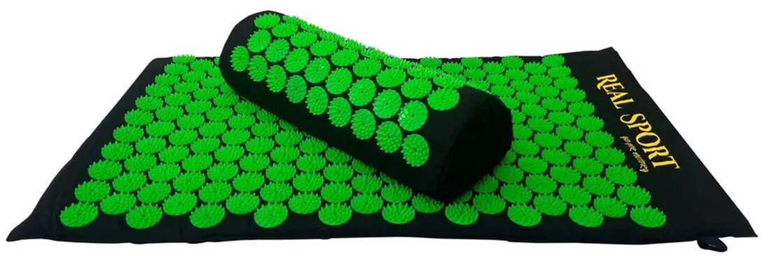 Mata do akupresury EXTRALINK B-020 Czarno-zielony Komfort dla kręgosłupa i szyi poduszka wsparcie dla odcinka szyjnego relaks w pełni zrelaksować mięśnie karku i ramion