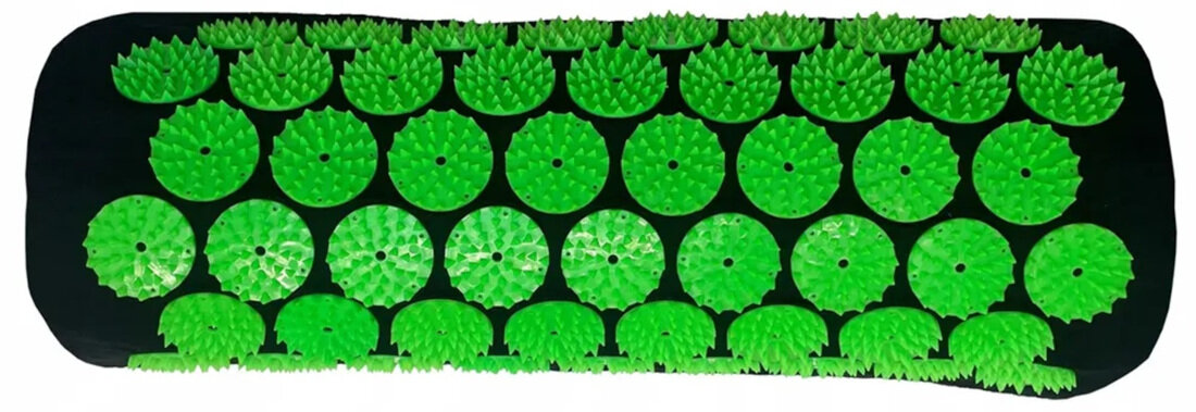 Mata do akupresury EXTRALINK B-292 XXL Czarno-zielony Komfort dla kręgosłupa i szyi poduszka wsparcie dla odcinka szyjnego relaks w pełni zrelaksować mięśnie karku i ramion