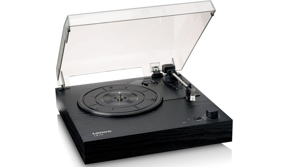 Gramofon LENCO LS-15BK - Uniwersalne prędkości, Manualne sterowanie