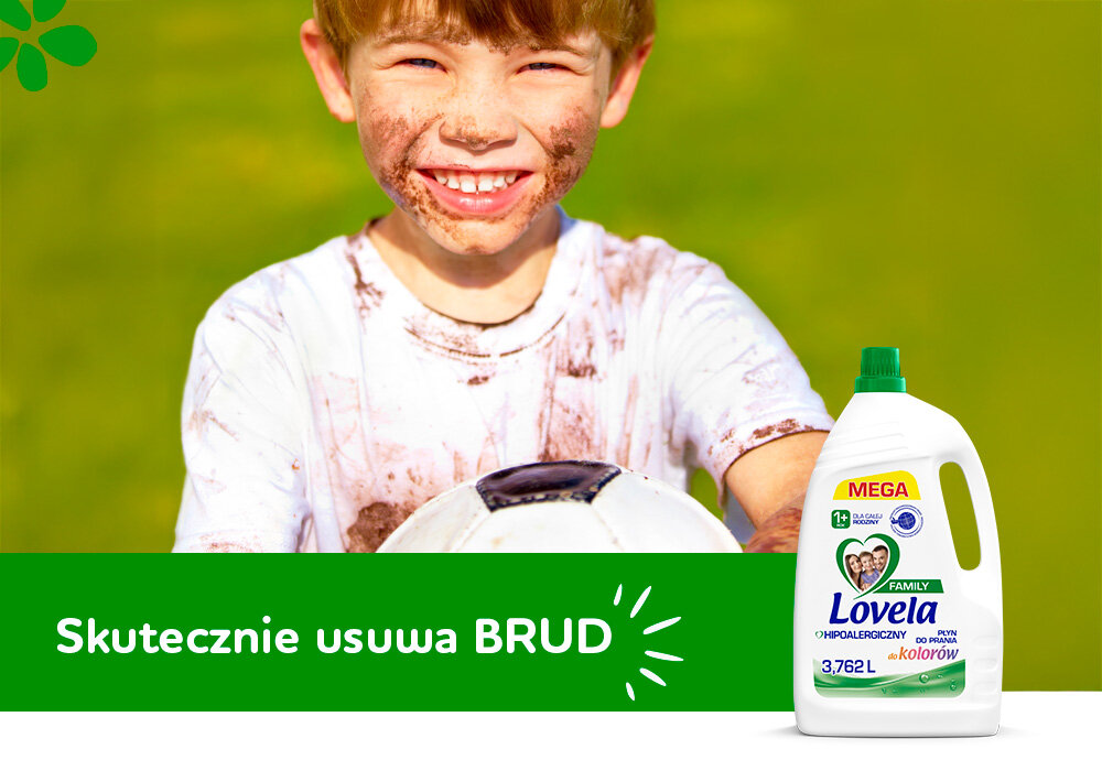 Płyn do prania LOVELA Family Kolor 3762 ml skutecznie usuwa brud