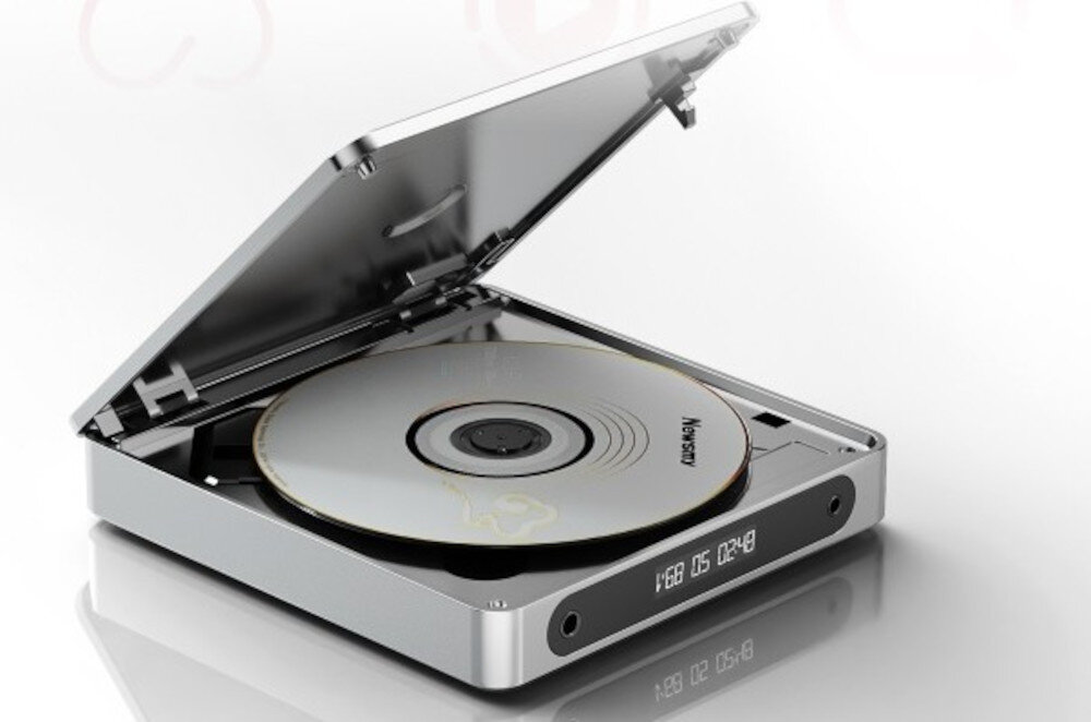 FIIO DM13 odtwarzanie w pętli losowo dopasowane słuchanie, odtwarzacz cd po skosie na białym tle