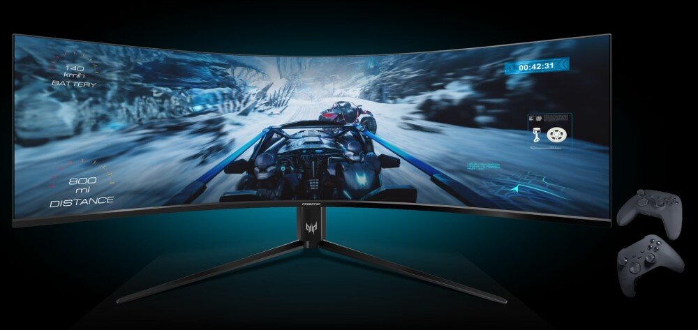 Monitor ACER Predator Z57BMIIPHUZX 57 7680x2160px 120Hz 1 ms [GTG] Curved przełącznik KVM obsługa mocowanie VESA
