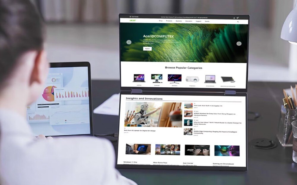 Monitor ACER PD163QBMIUUX 15.6 1920x1080px IPS ochrona wzroku niebieskie światło migotanie Adaptive-Sync