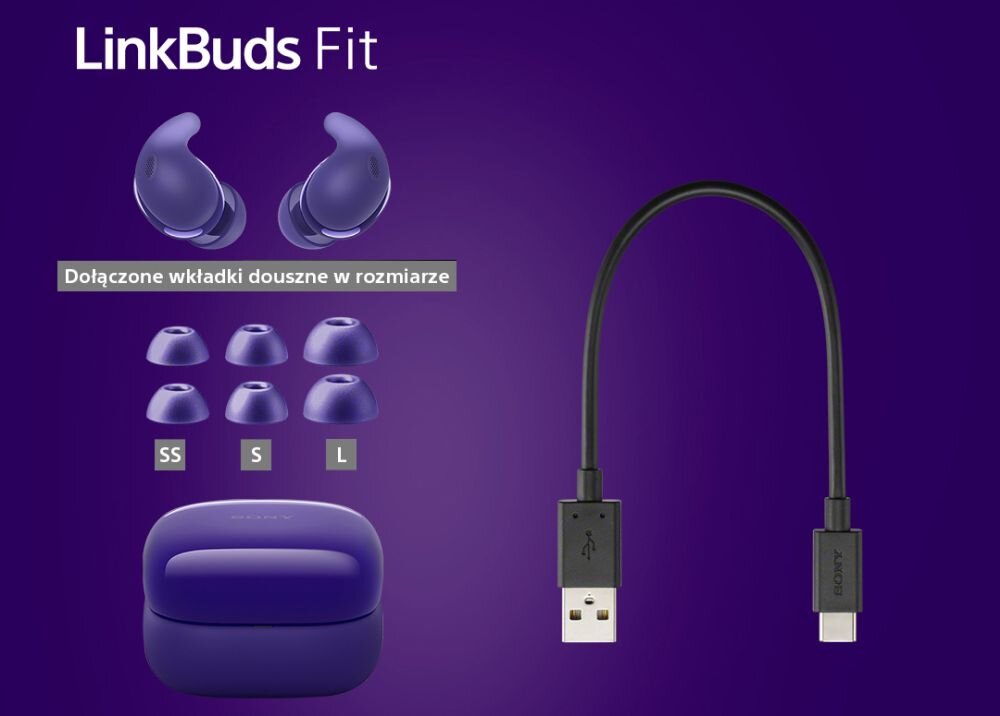 Słuchawki dokanałowe SONY LinkBuds WF-L-910 srodowisko wolne od plastiku