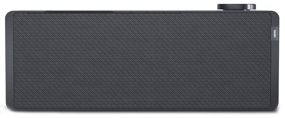 Głośnik LOEWE Klang S1 aluminiowa obudowa, minimalistyczny design, głośnik od frontu na białym tle