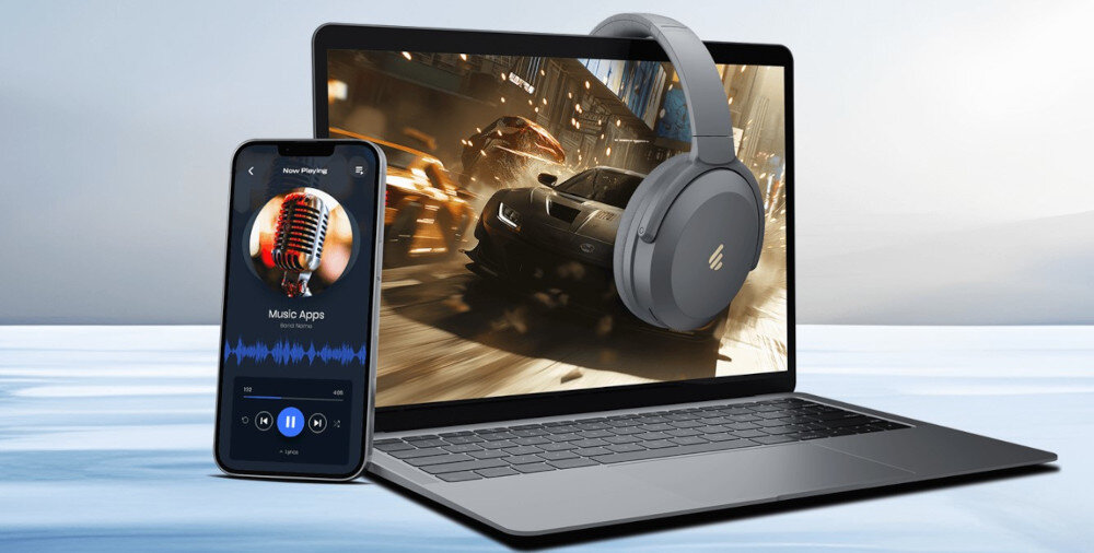 Słuchawki EDIFIER WH700NB Pro ANC z funkcją multipoint do łączenia dwóch urządzeń, laptop, słuchawki nauszne oraz smartfon