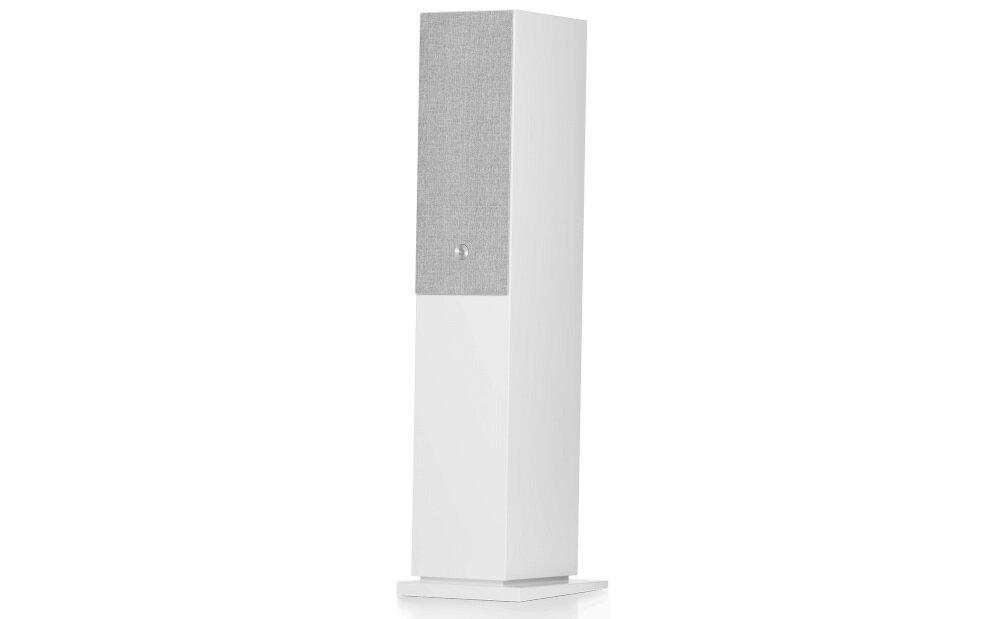 Kolumna AUDIO PRO A48 strumieniowanie multiroom, Bluetooth, gramofon, kolumna po skosie na białym tle