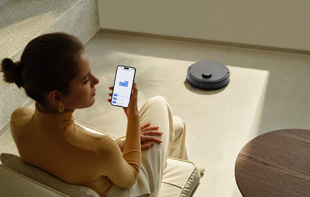 Robot sprzątający MOVA E20 Pełna kontrola z aplikacją proste w obsłudze aplikacja mobilna  z asystentami głosowymi, takimi jak Alexa, Siri i Google Assistant  za pomocą komend głosowych