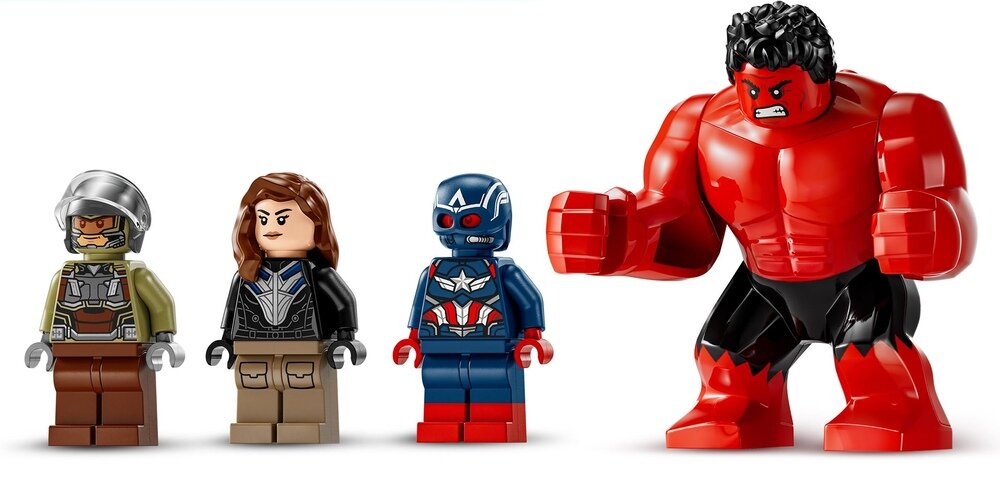 LEGO 76292 Marvel Kapitan Ameryka kontra Czerwony Hulk - bitwa cztery minifigurki Ruth Bat-Seraph Kapitan Ameryka Falcon