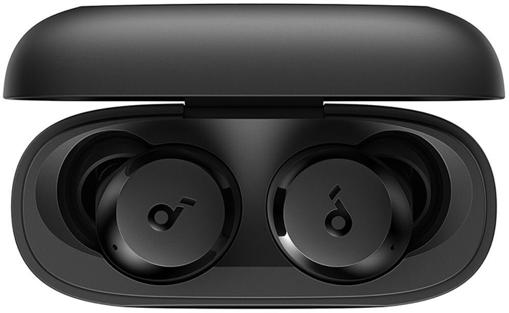 Słuchawki dokanałowe SOUNDCORE A25i Bluetooth True Wireless zasięg 10 metrówsłuchawki dokanałowe z etui ładującym od góry na białym tle