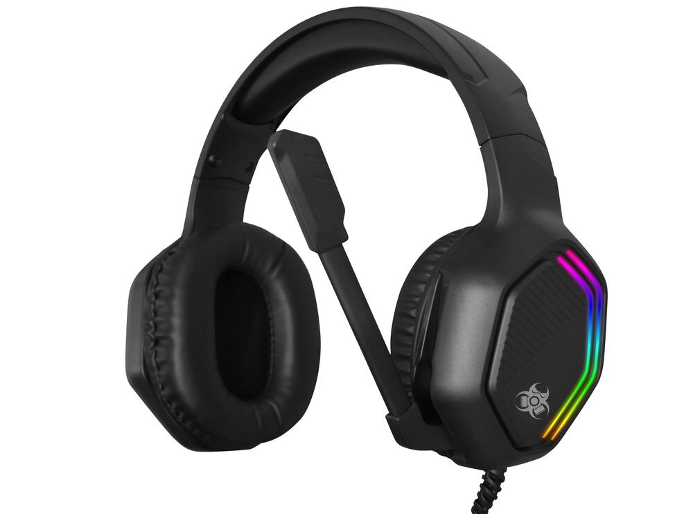 TRACER Gamezone GZ X3 słuchawki mikrofon składany obracany komunikacja w grach czysty głos, słuchawki po skosie na białym tle