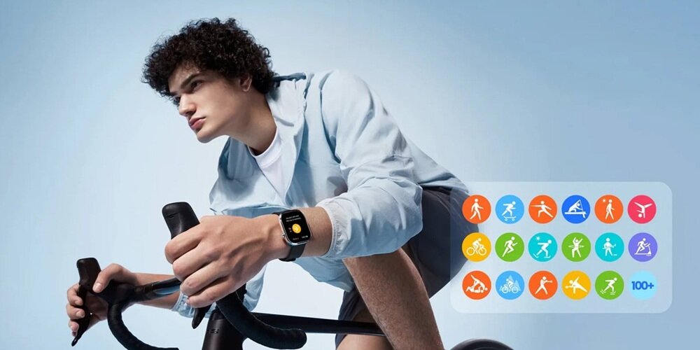 Smartwatch MIBRO C4 Srebrny wiele trybów sportowych, rejestruje aktywności, aplikacja mibro fit, funkcja sportowych treningów