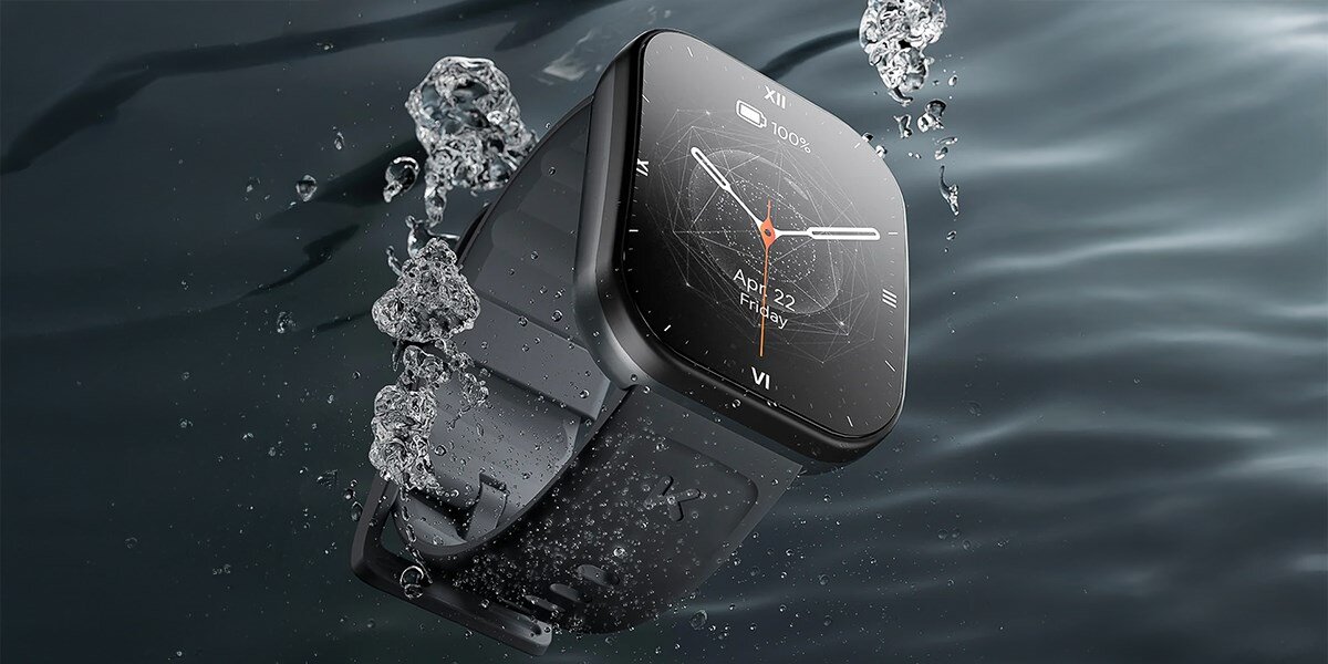 Smartwatch KUMI U6 zakrzywiony ekran AMOLED o przekątnej 1,96 cala i rozdzielczości 410 x 502 px Odświeżanie na poziomie 60 Hz 
