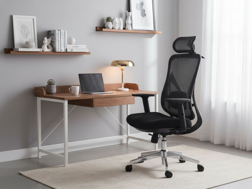 Fotel biurowy XQUANTUM ECH700K z regulowanym oparciem 90-125 stopni i wysuwanym siedziskiem dla ergonomii