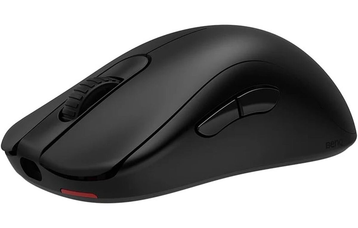 ZOWIE ZA13-DW ZOWIE ZA13-DW bezprzewodowa mysz gamingowa eSporcie asymetryczna konstrukcja zasady Sports Science Delikatne krzywizny obudowy claw i palm - mysz na podkładce na biurku