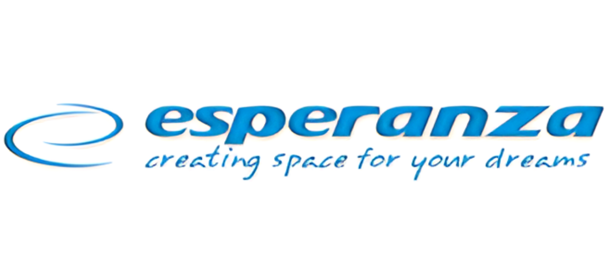 Logo z napisem \'esperanza\' oraz hasłem \'creating space for your dreams\'.