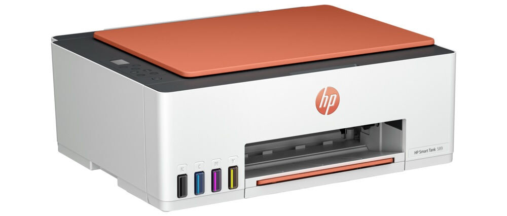 Urządzenie wielofunkcyjne HP Smart Tank 589 Druk w kolorze, Wi-Fi urządzenie na białym tle pod kątem drukowanie rozdzielczość szybkość wyraźne dokumenty
