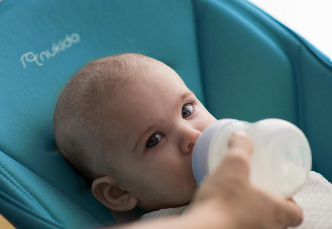 Krzesełko do karmienia NUKIDO Belo Ciemnoniebieski Od 6 miesiąca Miękkie siedzisko łatwe w pielęgnacji