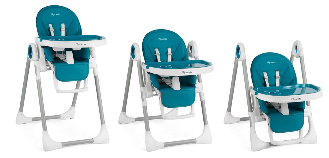 Krzesełko do karmienia NUKIDO Belo Ciemnoniebieski Rozwój i samodzielność do 3 roku życia naturalny rozwój Funkcja regulacji wysokości 