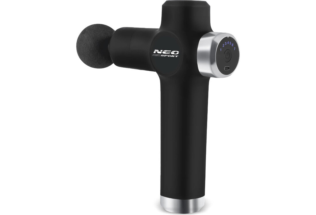 Masażer ręczny NEO-SPORT NS-501 Czarny Komfort bez przewodów port USB-C brak kabli  swoboda wydajna bateria czas pracy