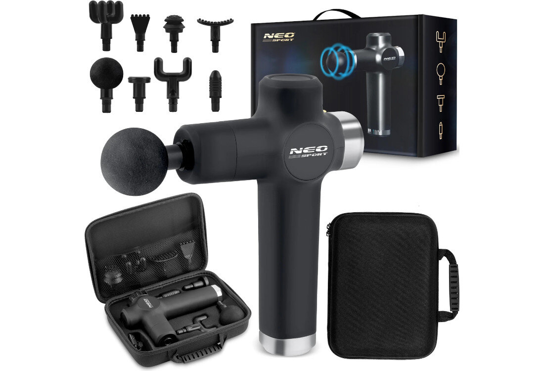 Masażer ręczny NEO-SPORT NS-501 zestaw akcesoria komplet wyposazenie