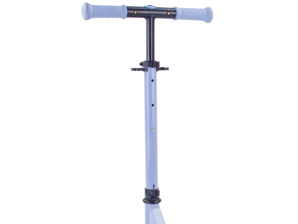 Hulajnoga dla dzieci SUN BABY Lumiride J02.026.0.4 Niebieski zbliżenie na kierownicę regulowana wysokość kierownicy w zakresie od 73 do 85 cm wysoki komfort użytkowania ergonomia miękkie rękojeści z materiału TPR wygodny i pewny chwyt