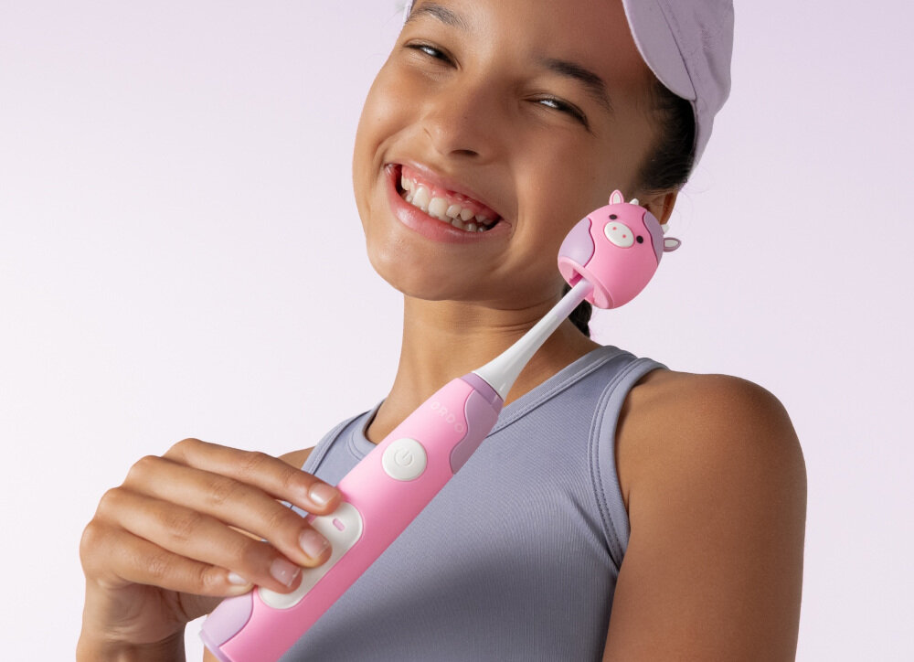 Szczoteczka soniczna ORDO Squishmallows Patty Wygodne informacje zwrotne Dźwiękowe i dotykowe sprzężenie zwrotne wsparcie technika szczotkowania Krótkie melodie i pulsacje  sygnalizacja dokładne mycie