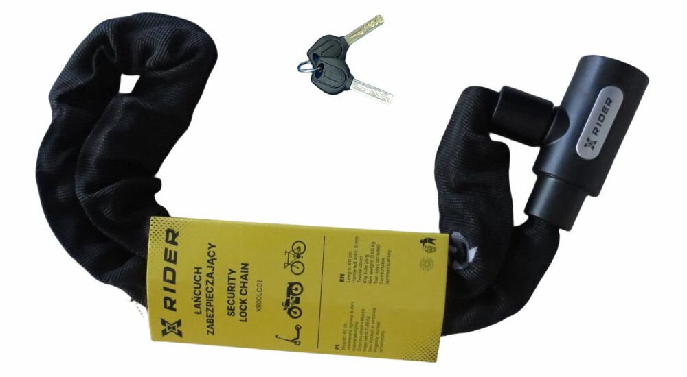Zapięcie rowerowe XRIDER XR00LC01 Łańcuch Czarny zestaw