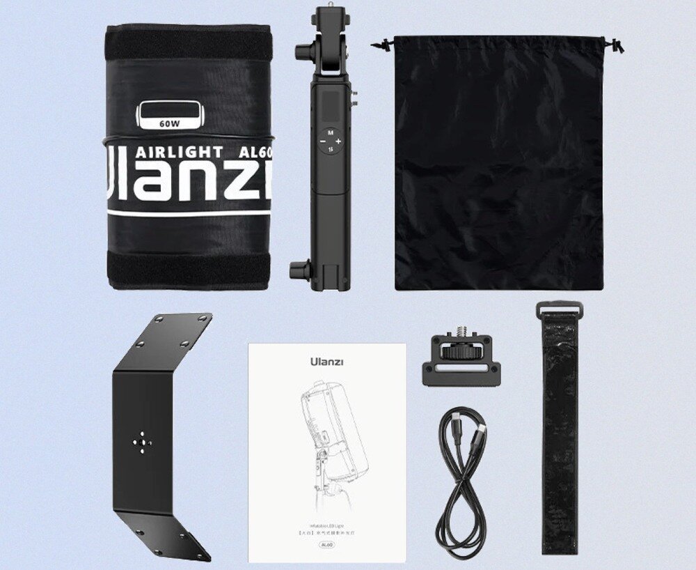 Lampa LED Ulanzi AL60 zawartość zestawu