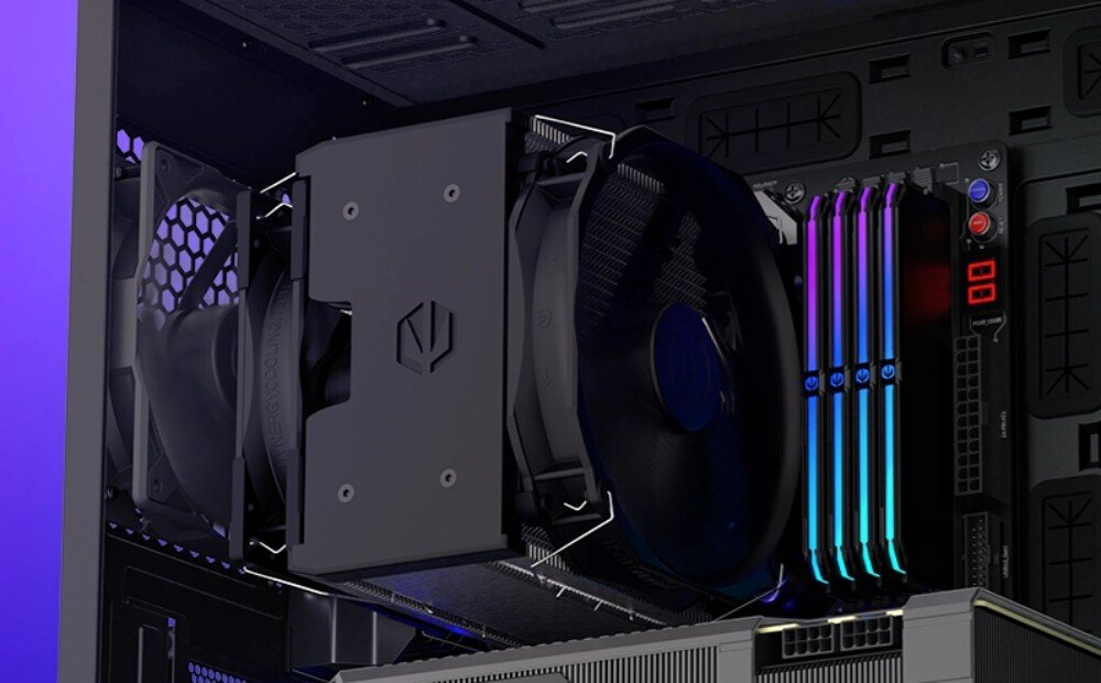 Komputer MAD DOG GeForce RTX4070 Super PurePC Edition 3 Wi-Fi chłodzenie radiator ciepłowody temperatura głośność