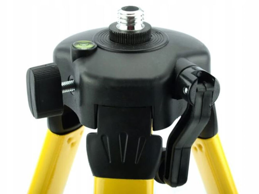 Statyw do poziomicy EXTRALINK EX.21267, libella, poziomowanie, udźwig, obrotowa, na białym tle zbliżenie na gwint statywu