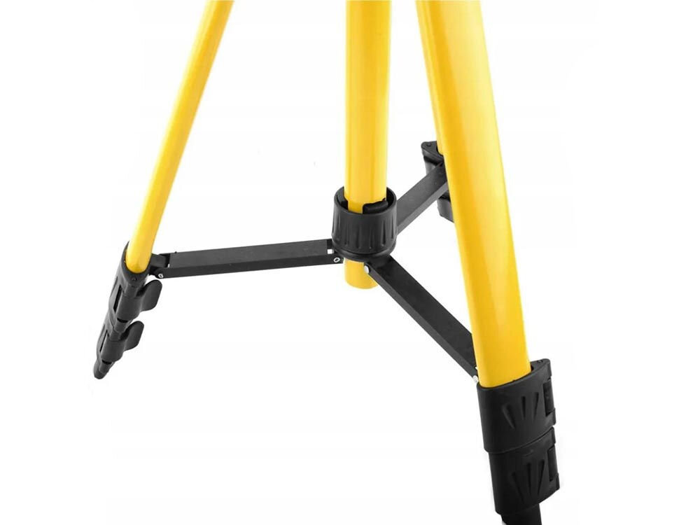 Statyw do poziomicy EXTRALINK EX.21267, udźwig, stabilność, antypoślizgowe, wiatr, na białym tle zbliżenie na nóżki statywu