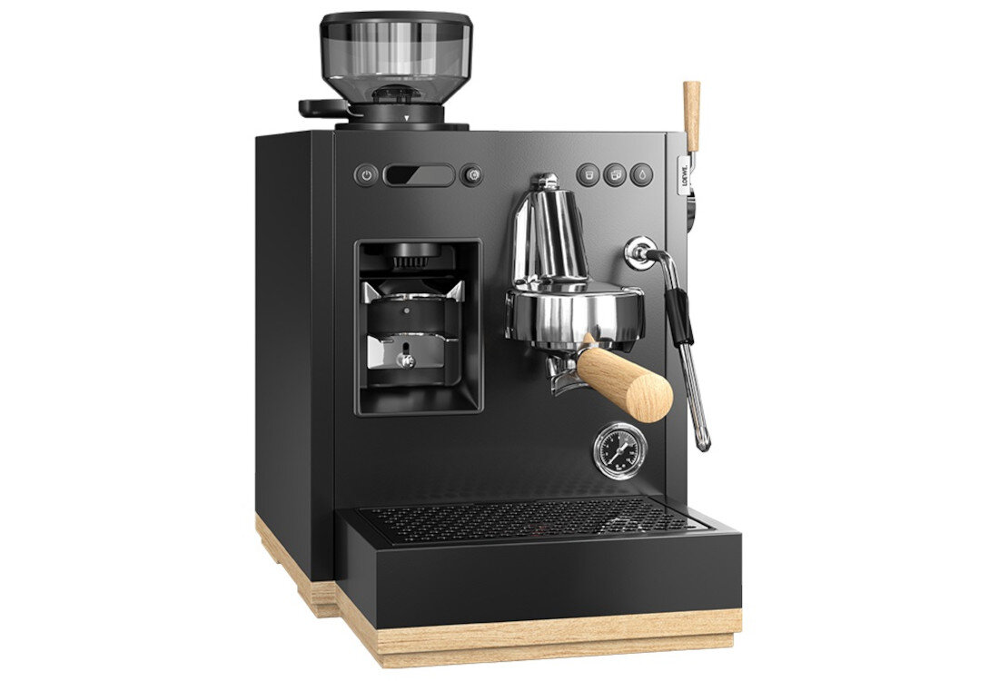 Ekspres LOEWE Aura Pure Stylowy solidny design wykonanie wygląd wysoka jakość stal nierdzewna kolor kolorystyka