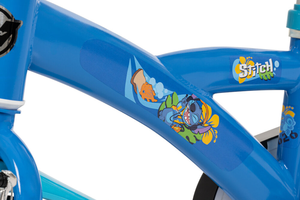 Rower dziecięcy HUFFY Stitch 22864W 12 cali Niebieski zbliżenie na ramę odpowiednio wyselekcjonowane materiały 8-calowa stalowa rama dostosowana do najmłodszych geometria ponadprzeciętna odporność na uszkodzenia mechaniczne i działanie czynników zewnętrznych wybór rozmiaru ramy Twój wzrost mierzony w zrelaksowanej pozycji typ