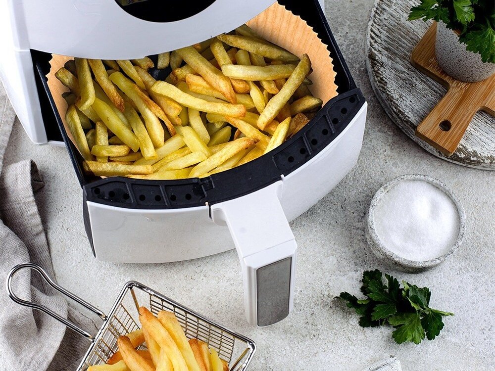 Papier do Air Fryer MONDEX 279915 16 cm 50 sztuk do kontaktu z żywnością, nie wpływa na smak, bez obaw o jakość