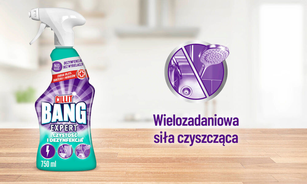 Płyn do czyszczenia CILLIT BANG Expert Czystość i Dezynfekcja 750 ml wielozadaniowa siła czyszcząca