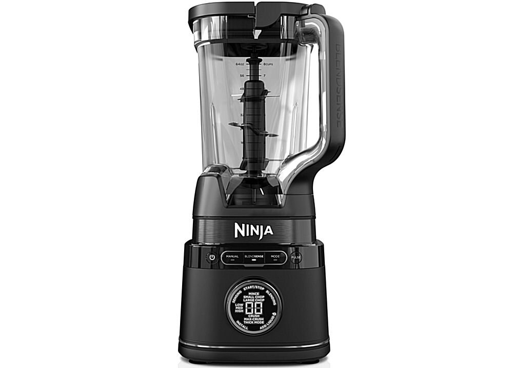 Blender kielichowy NINJA Detect Power Pro TB301EU + 2 bidony w komplecie blender czarna podstawa ostrza dzbanek wyświetlacz białe tło łatwe szybkie czyszczenie pojemniki ostrza pokrywa umieszczenie w górnym koszu zmywarki komfortowe użytkowanie zawsze gotowe do kolejnego użycia