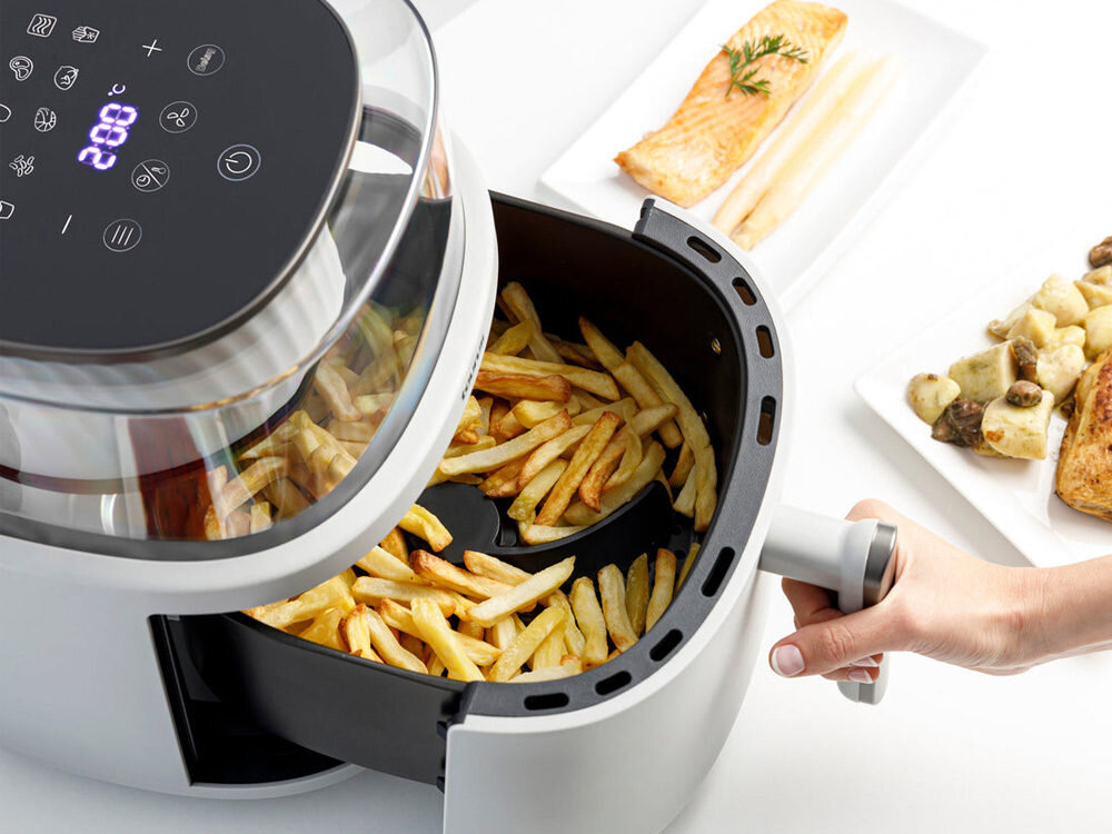 Air Fryer Frytkownica beztłuszczowa TAURUS EST9739900L 6l 10 automatycznych programów 10 automatycznych programów mięso warzywa ciasto 10 gotowych, automatycznych programów funkcja podgrzewania posiłki równomiernie opieczone