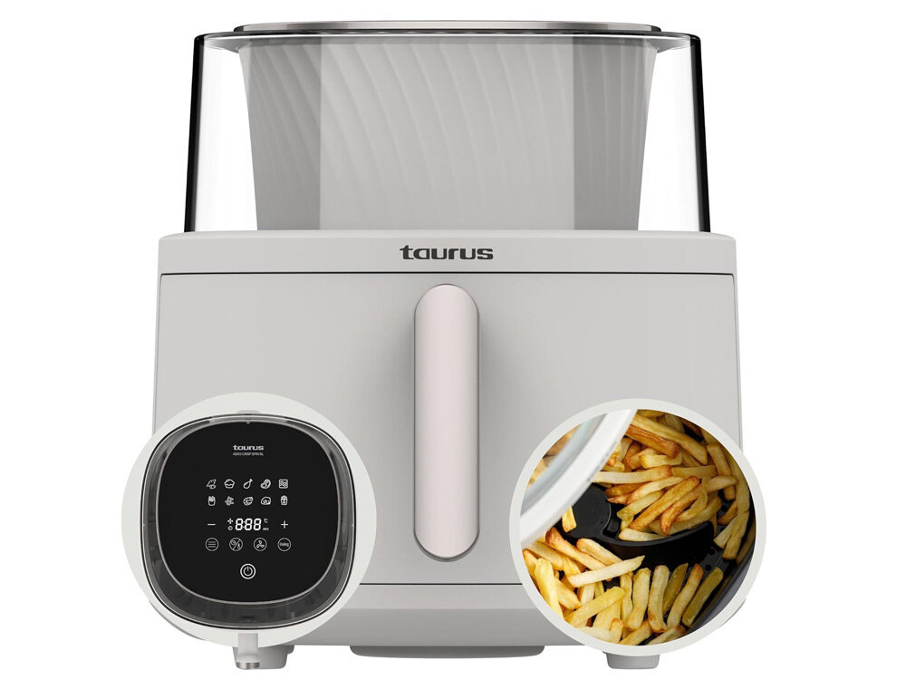 Air Fryer Frytkownica beztłuszczowa TAURUS EST9739900L 6l 10 automatycznych programów bez BPA i PFOA z materiałów wolnych od BPA i PFOA posiłki bezpieczeństwo zdrowie nieprzywierająca powierzchnia do mycia w zmywarce