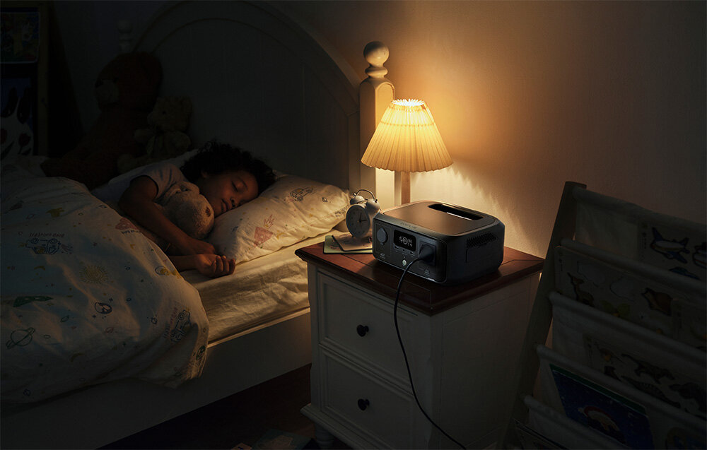 Stacja zasilania EcoFlowRiver 3 UPS UPS 245Wh Bank energii technologia GaB cicha praca poziom halasu 30 dB uzywanie w nocy